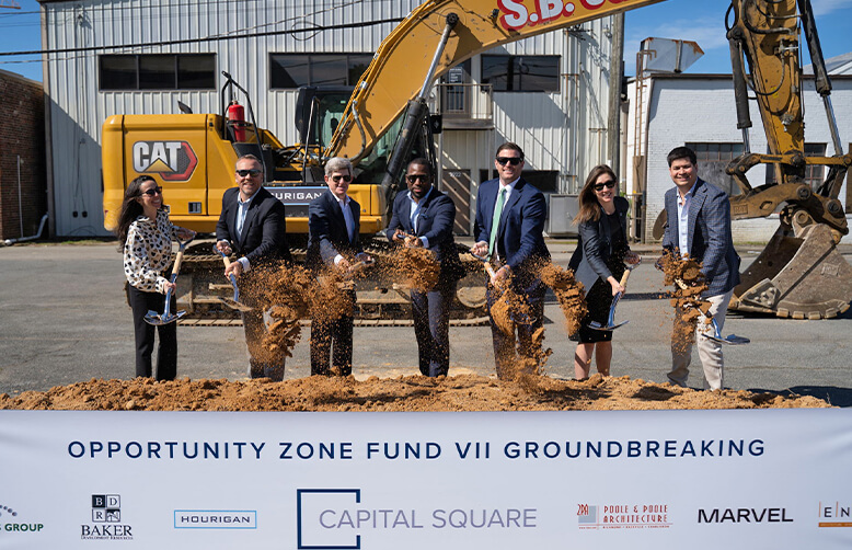 Team excited for the support of Mayor Stoney and Council member Jordan during the ceremonial groundbreaking on a 352-unit, Class A multifamily development in the Scott’s Addition neighborhood of Richmond, Virginia