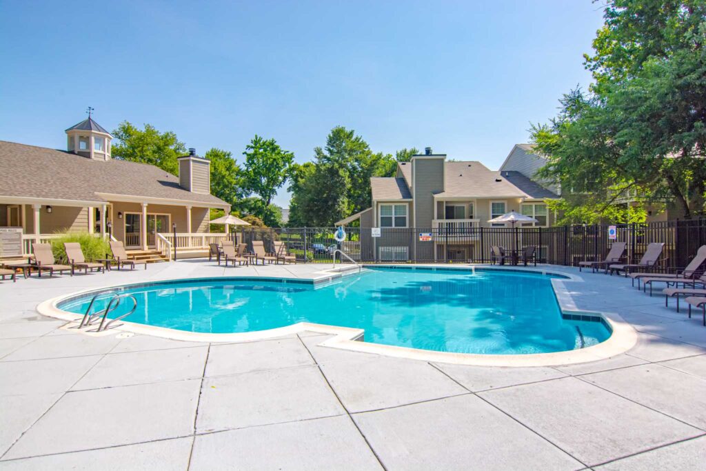 Poolside view of Hunter's Chase Apartments