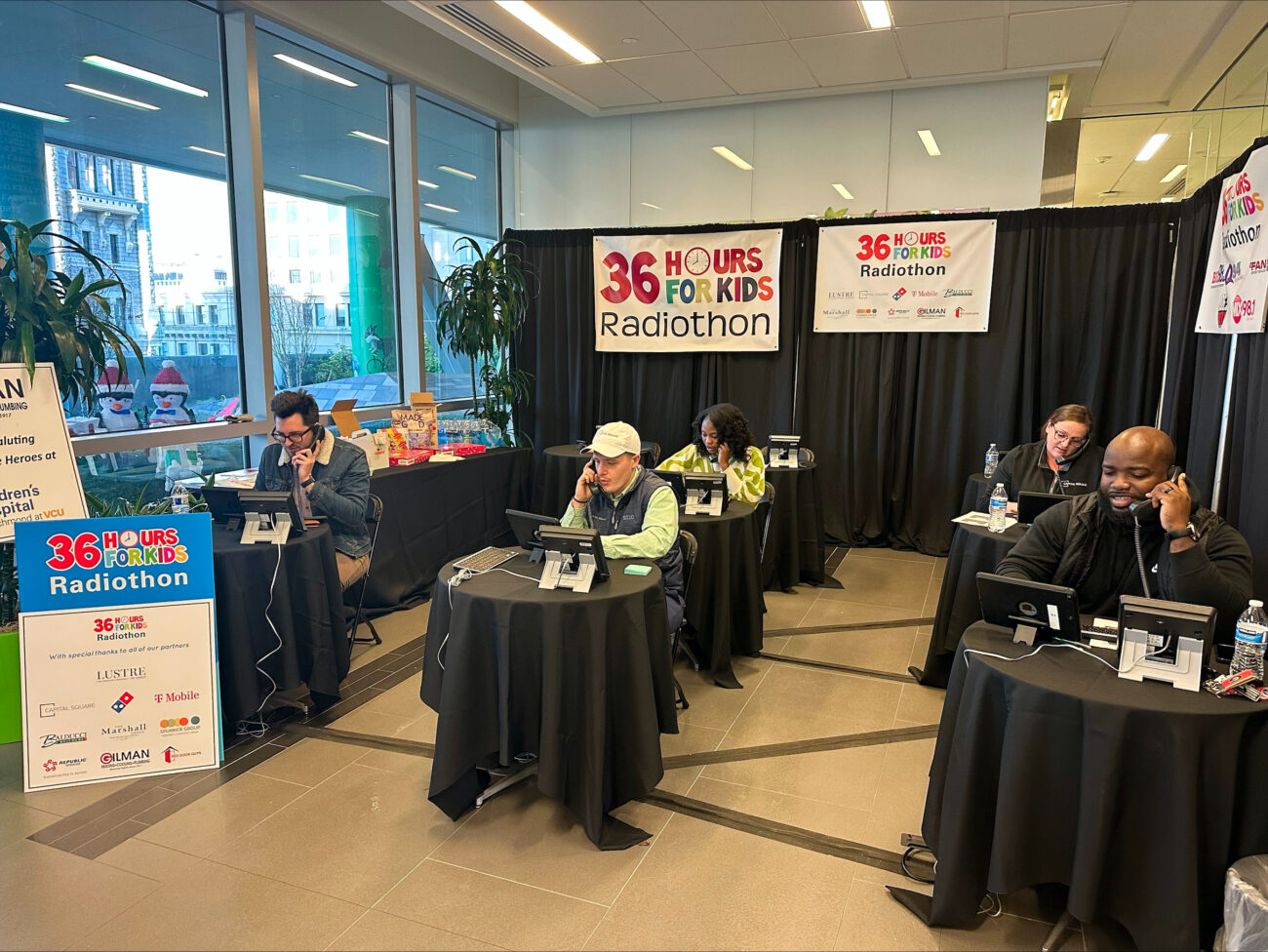 Capital Square team members volunteering at the 36 Hours for Kinds Radiothon - November 2023 - Team 2