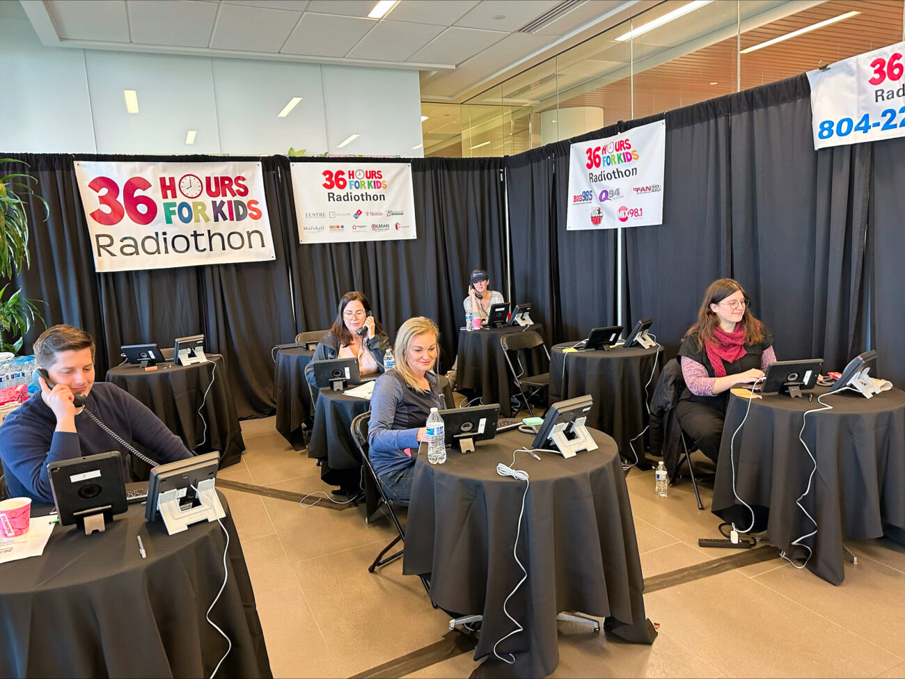 Capital Square team members volunteering at the 36 Hours for Kinds Radiothon - November 2023 - Team 1