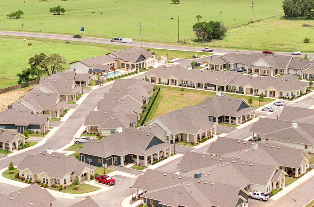 Woodland Cottages neighborhood aerial